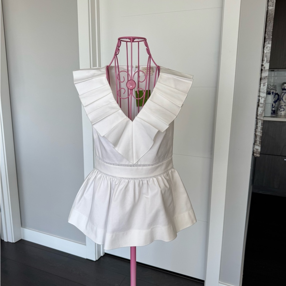 Kate Spade White Peplum Top